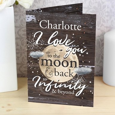 Personalised To the Moon and Infinity Card delivery to UK [United Kingdom]