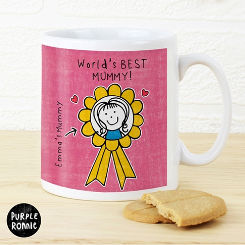 Personalised Purple Ronnie Rosette Mug For Her Delivery to UK