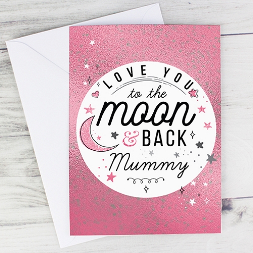 Personalised To The Moon and Back Pink Card Delivery to UK
