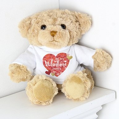 Personalised Valentines Day Confetti Hearts Teddy Delivery to UK