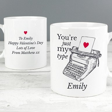 Personalised Just My Type Valentines Mug Delivery to UK