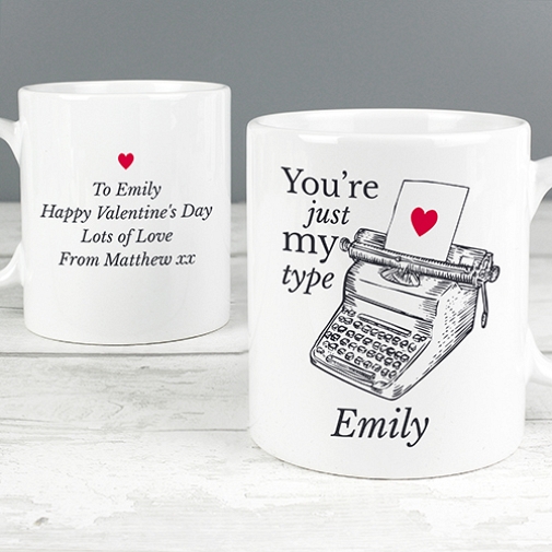 Personalised Just My Type Valentines Mug Delivery to UK