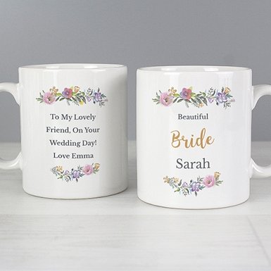 Personalised Floral Message Mug Delivery to UK
