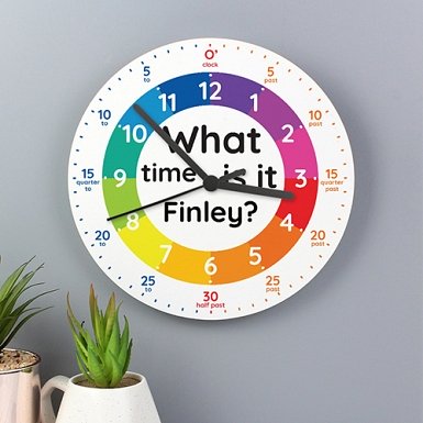 Personalised What Time Wooden Clock Delivery UK