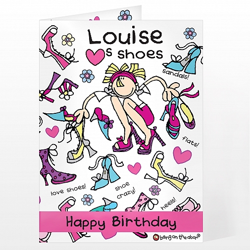 Personalised Bang On The Door Shoes Card