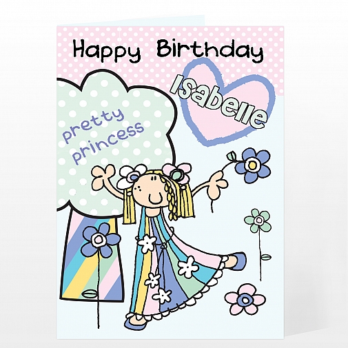 Personalised Bang On The Door Pretty Princess Card