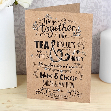 Personalised We Go Together Like... Card delivery to UK [United Kingdom]