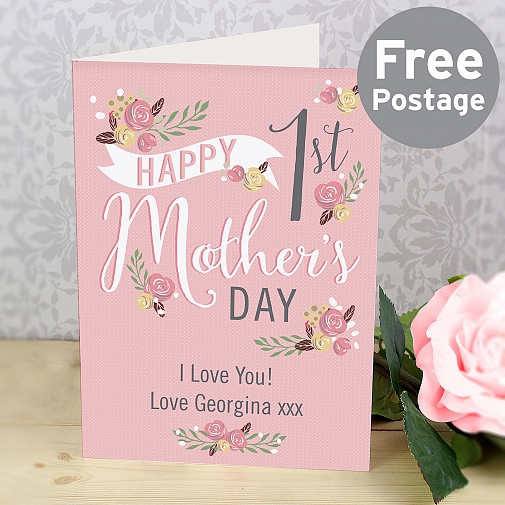Personalised Floral Bouquet 1st Mother's Day Card
