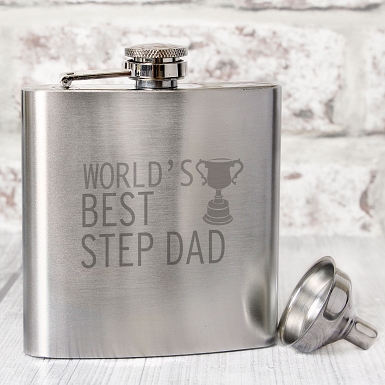 Worlds Best Step Dad  Hip Flask