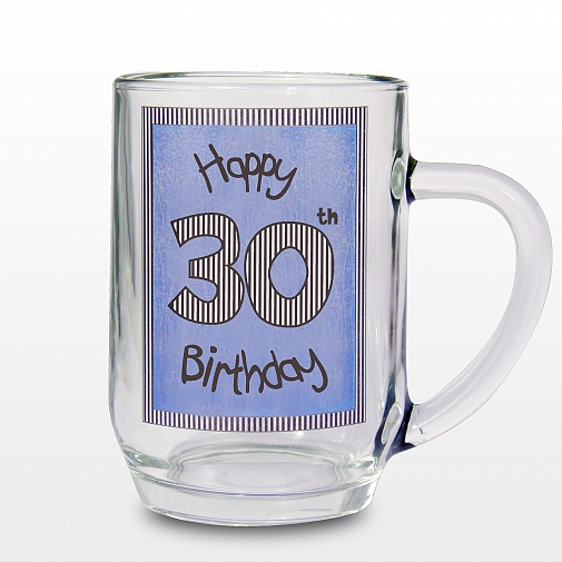Blue 30th Happy Birthday Tankard