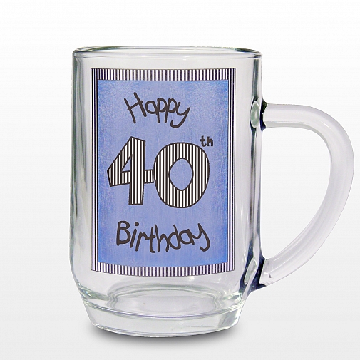 Blue 40th Happy Birthday Tankard