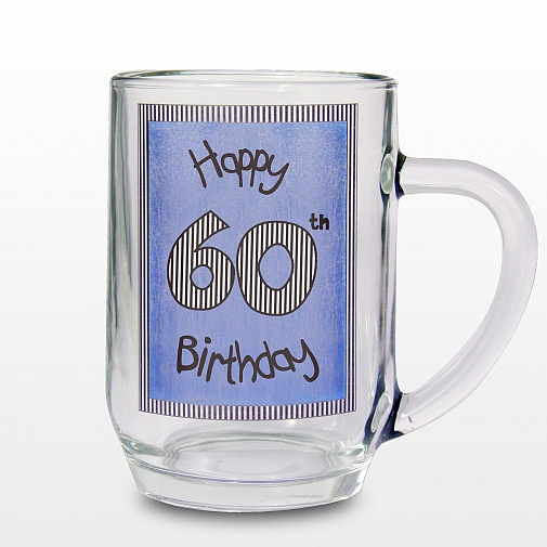 Blue 60th Happy Birthday Tankard
