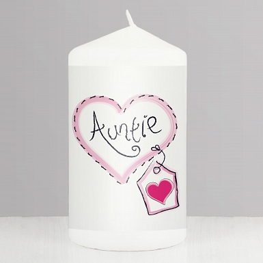 Auntie Heart Stitch Candle