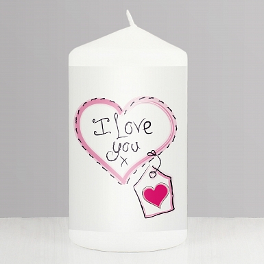 Heart Stitch - I Love You Candle