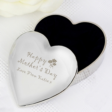 Personalised Happy Mother's Day Heart Trinket Box