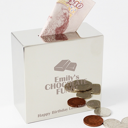 Personalised Milk Chocolates Square Money Box