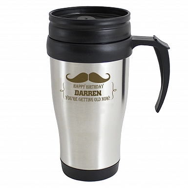 Personalised Moustache Travel Mug