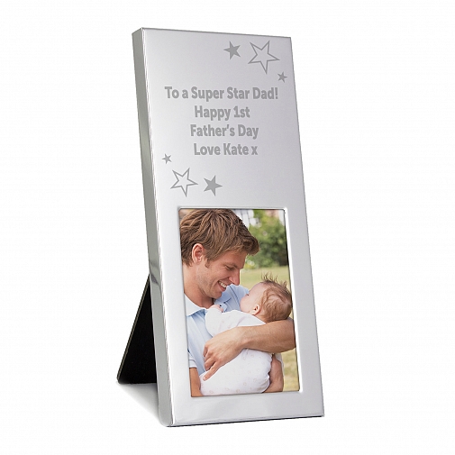 Personalised Stars Small Silver 2x3 Photo Frame