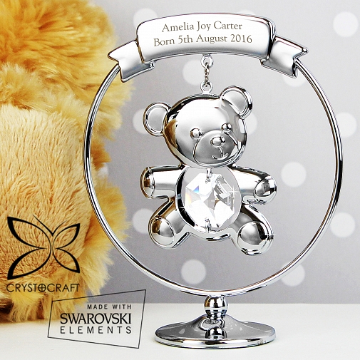 Personalised Crystocraft Teddy Bear Ornament