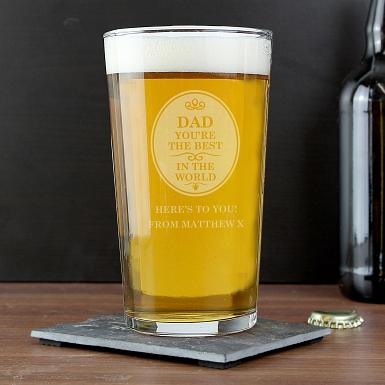 Personalised The Best in the World Pint Glass