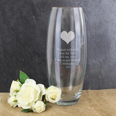 Personalised Heart Bullet Vase