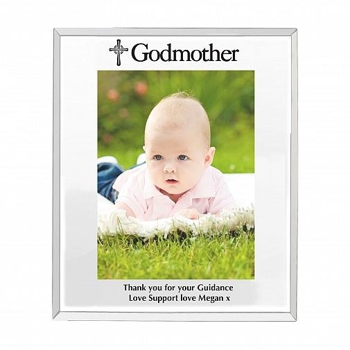 Personalised Mirrored Godmother Glass Photo Frame 5x7