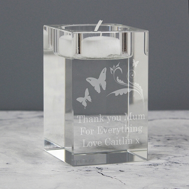 Personalised Butterfly Swirl Tea Light Candle Holder