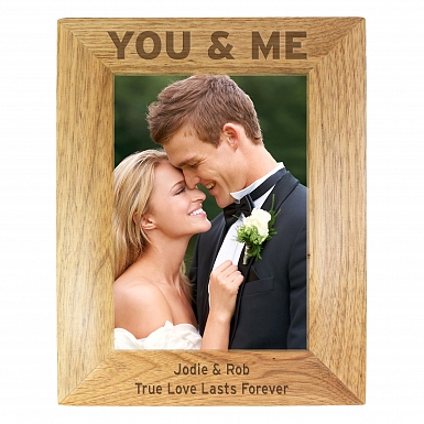 Personalised You & Me 5x7 Wooden Photo Frame