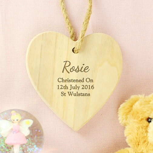 Personalised Any Message Chunky Wooden Heart Decoration