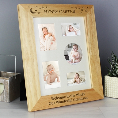 Personalised Little Stars 10x8 Wooden Photo Frame