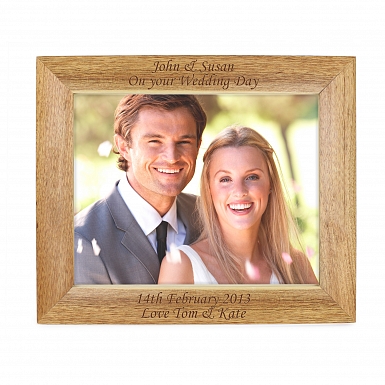 Personalised Landscape Wooden Photo Frame 10x8