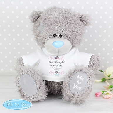 Personalised Me To You Flower Girl Teddy with T-Shirt