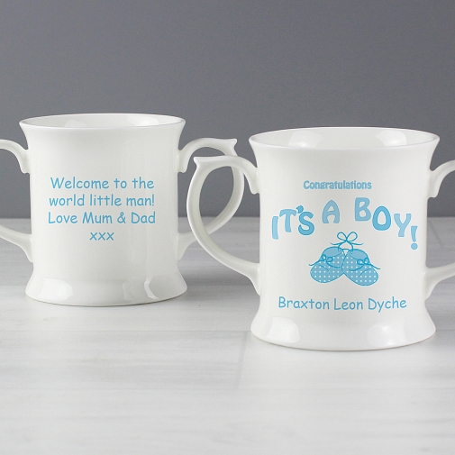 Personalised Bootee It's a Boy Loving Mug