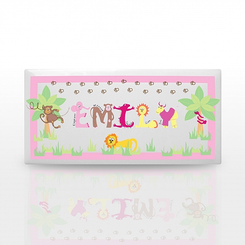 Personalised Animal Alphabet Girls Door Plaque