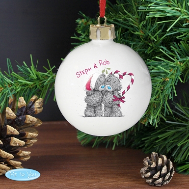 Personalised Me To You Couple Christmas Bauble