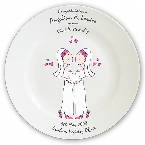 Personalised Female Wedding & Civil Partnership Plate