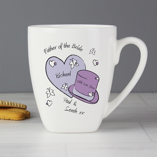 Personalised Butterfly Hats Wedding Latte Mug