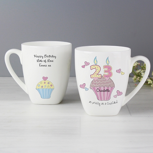 Personalised Cupcake Numbers Latte Mug