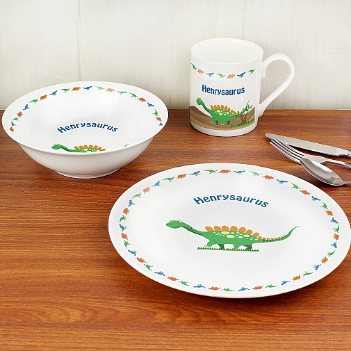Personalised Dinosaur Breakfast Set