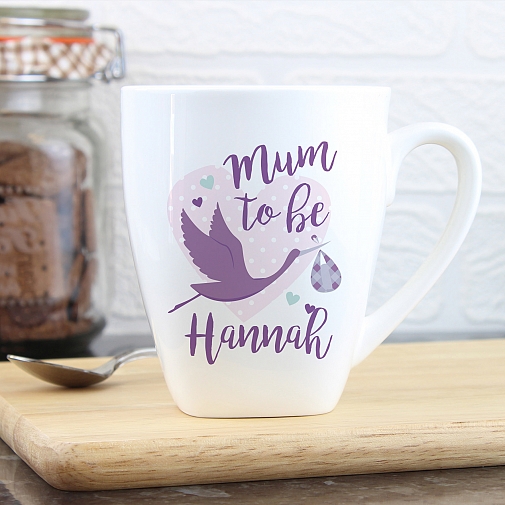 Personalised Mum to Be Stork Latte Mug