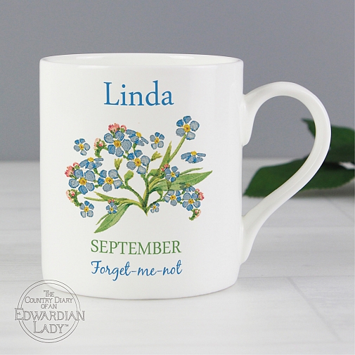 Personalised Country Diary 'September Flower Of The Month' Balmoral Mug