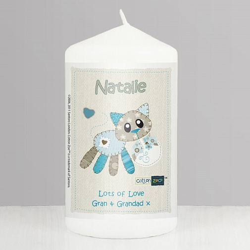 Personalised Cotton Zoo Calico the Kitten Candle