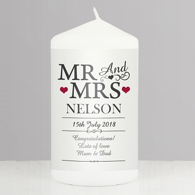 Personalised Mr & Mrs Candle