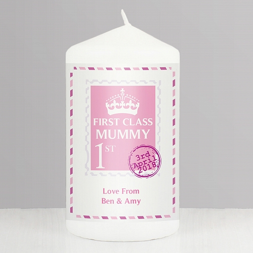 Personalised Pink 1st Class Candle