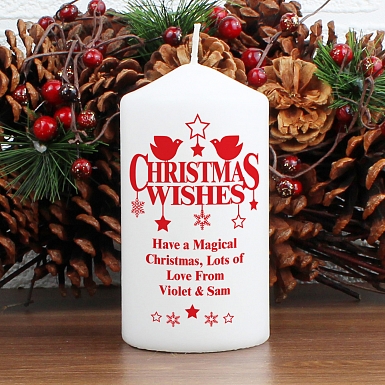 Personalised Christmas Wishes Candle