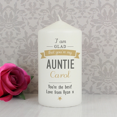Personalised I Am Glad...Auntie Candle