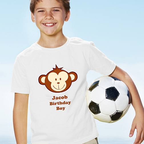 Personalised Monkey Boy Tshirt 5-6 years