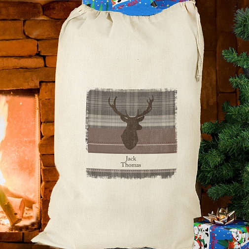 Personalised Highland Stag Cotton Sack