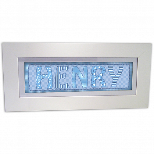 Personalised Blue Stitch Name Frame