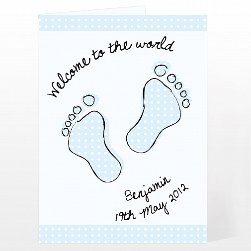 Personalised Blue Foot Print Card
